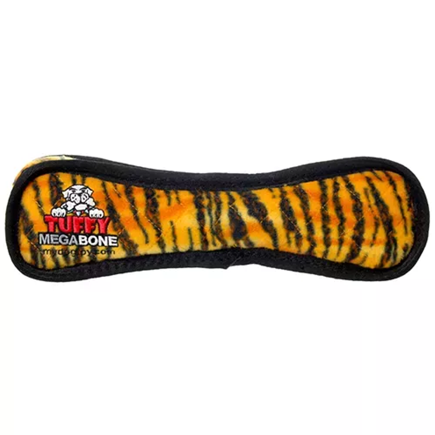 Tuffy Mega Bone Durable Dog Toy – Tiger Print Orange & Black