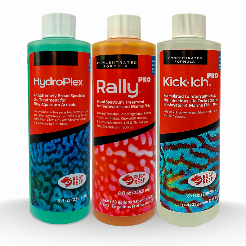 Ruby Reef PRO 8 Bundle – Kick-Ich, Rally & HydroPlex Aquarium Treatment