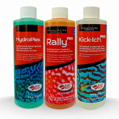 Ruby Reef PRO 8 Bundle – Kick-Ich, Rally & HydroPlex Aquarium Treatment