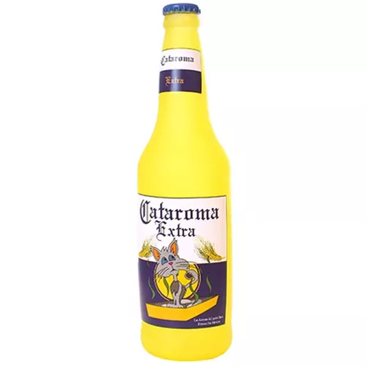 Silly Squeaker Beer Bottle Cataroma, One Size, Yellow