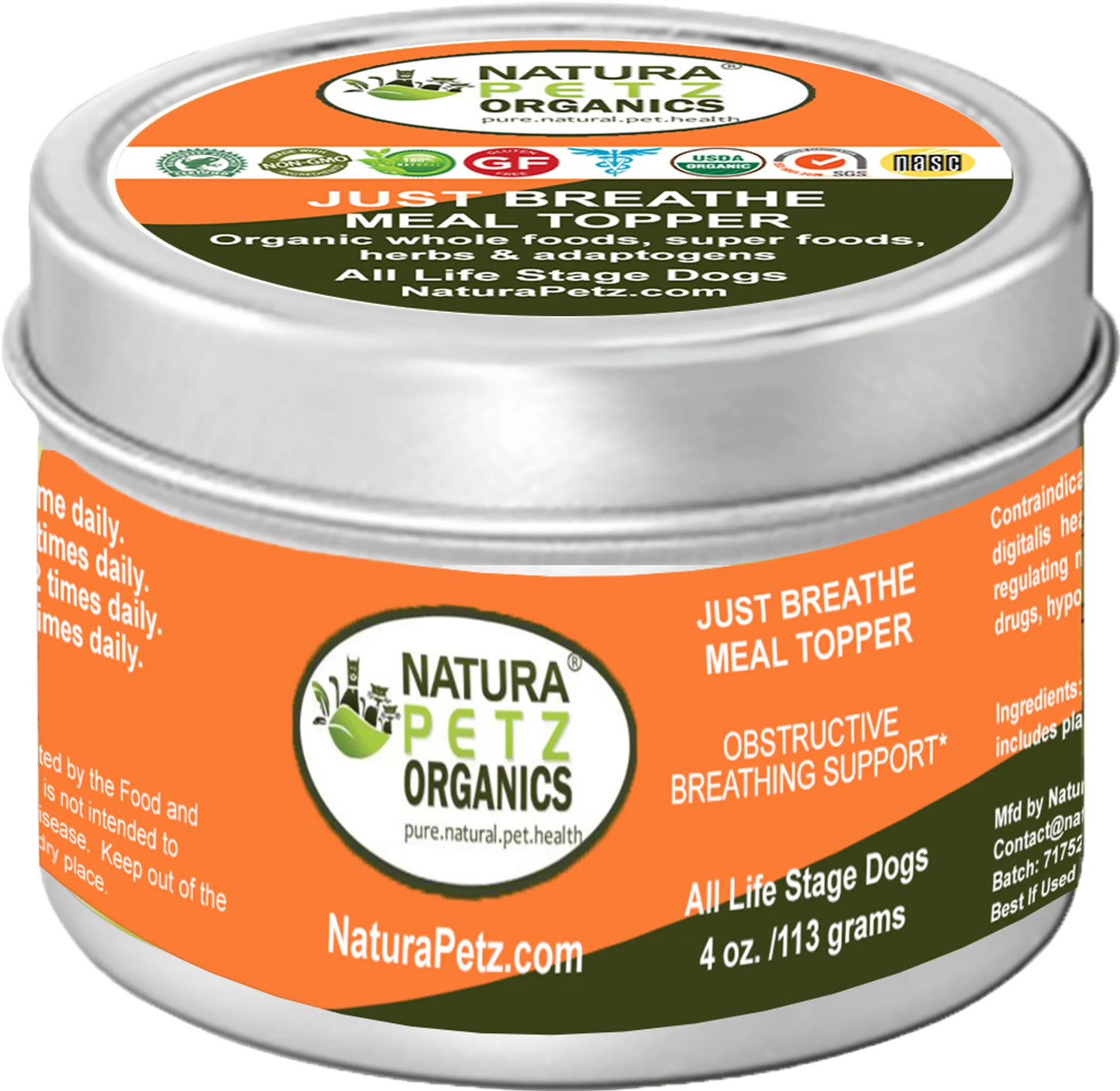 Organic Pet Systems Dog Breathing Support & Respiratory Meal Topper, 4oz