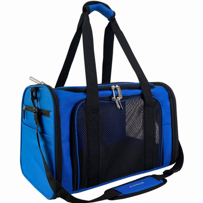 Mr. Peanut's Silver Series Airline Approved Pet Carrier | Blue Soft-Sided Tote