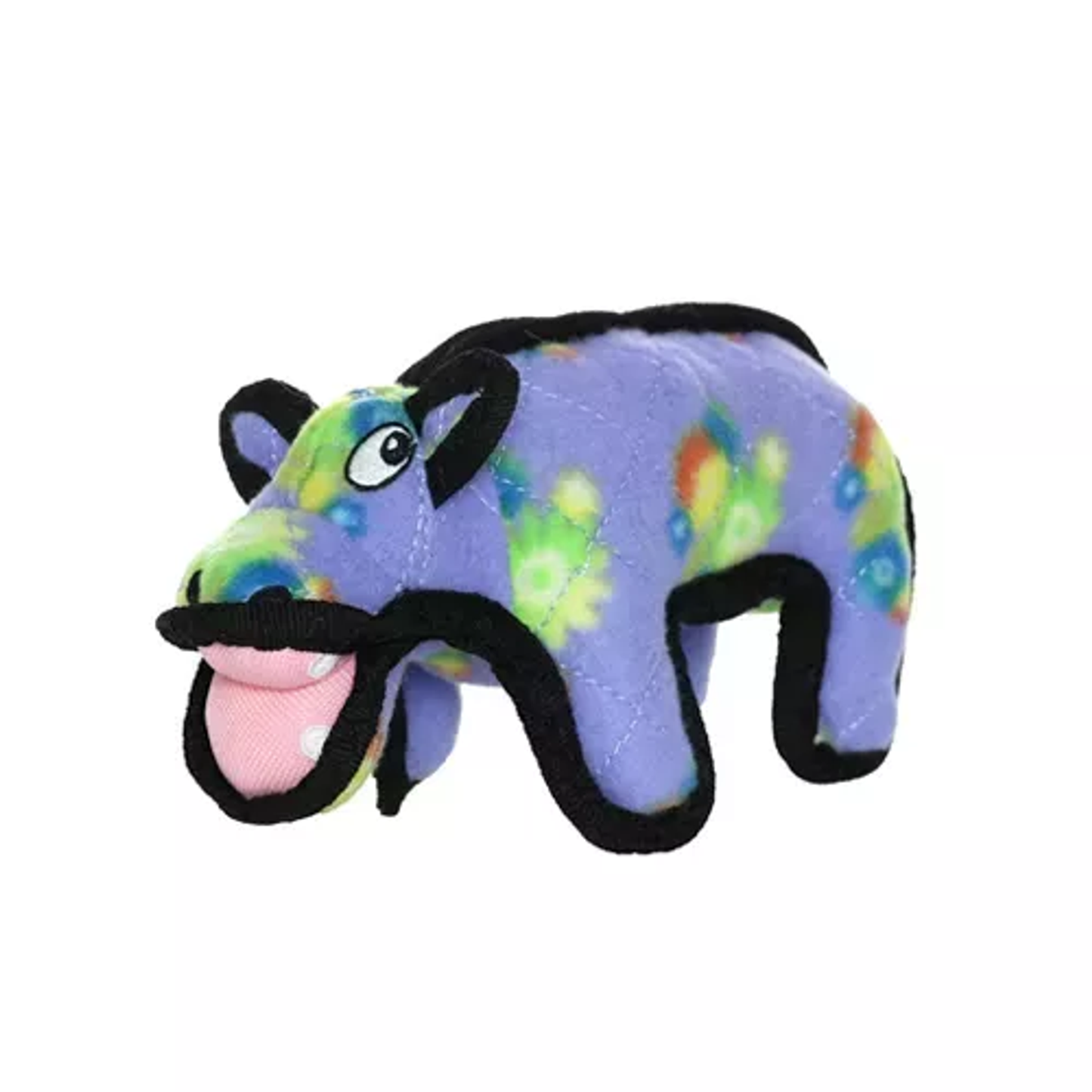 Tuffy Jr Zoo Hippo Durable Dog Tug Toy | Violet Fleece – 4 Layers