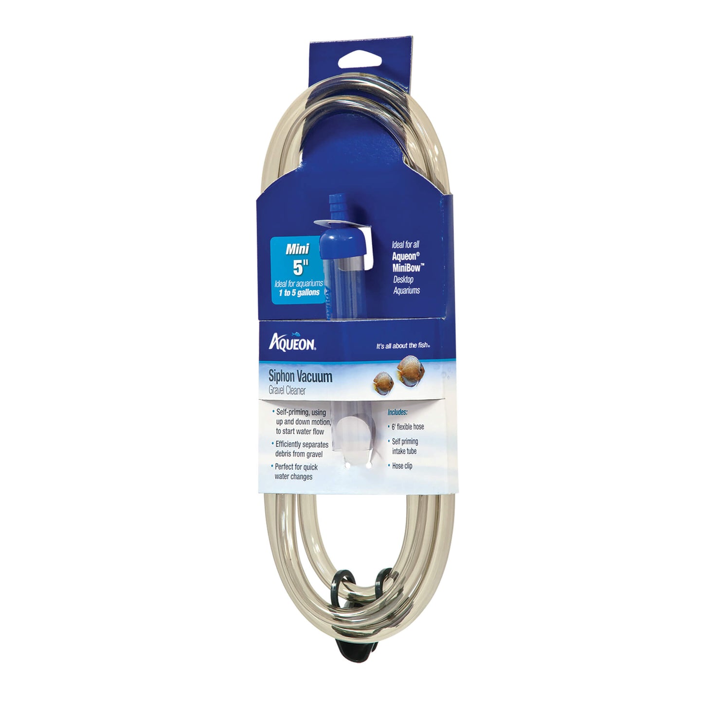 Aqueon Siphon Vacuum Gravel Cleaner – Mini Self-Priming Aquarium Tool