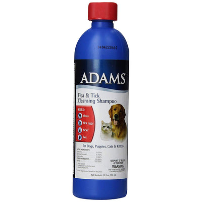 Adams Flea and Tick Cleansing Shampoo for Dogs and Cats – 12 oz