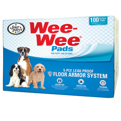 Four Paws Wee-Wee Pads | 6-Layer Leak-Proof Puppy Training Pads, 100 Count