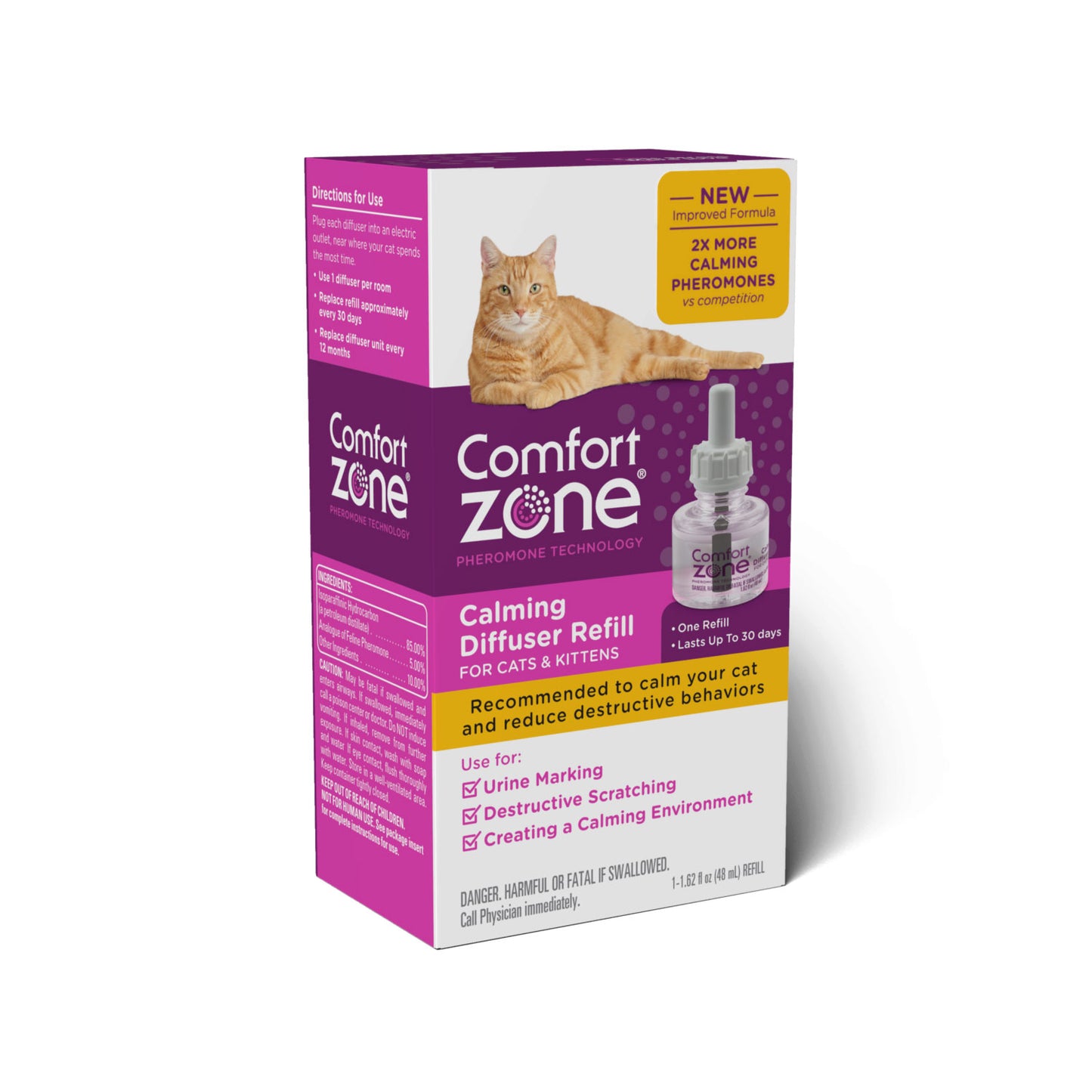 Comfort Zone Cat Calming Diffuser Refill | Drug-Free, 1.62 fl oz