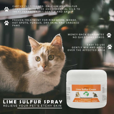 Healthy Paw Life Lime Sulfur Pet Skin Cream for Ringworm and Itchy Skin 2 oz