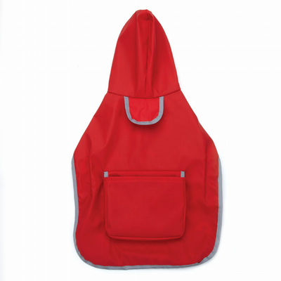 Zack & Zoey Dog Raincoat – Reversible Waterproof Jacket, Red, Medium