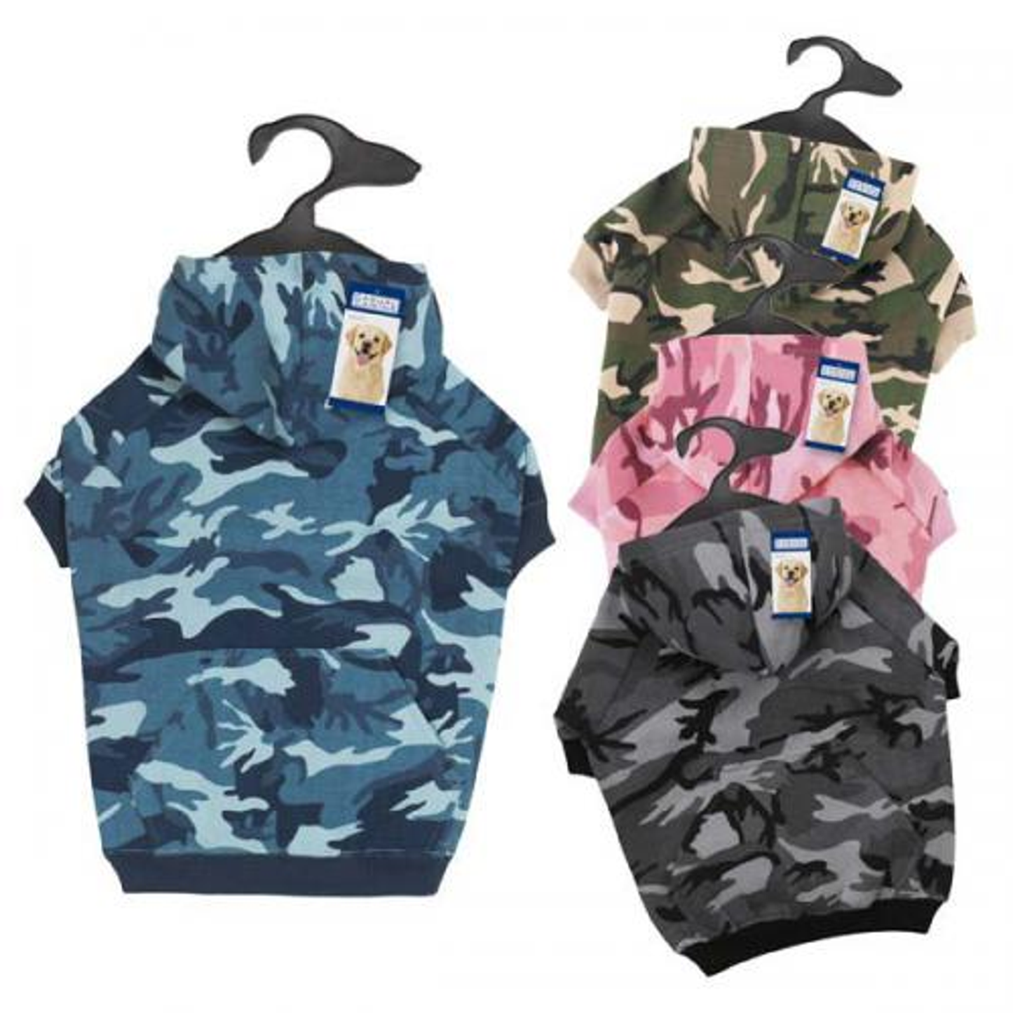 Casual Canine Camo Dog Hoodie – Pink Poly-Cotton Pet Sweatshirt, Medium