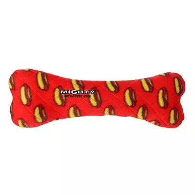 Mighty Bone Dog Toy by VIP Products – Durable Plush Interactive Toy, Red