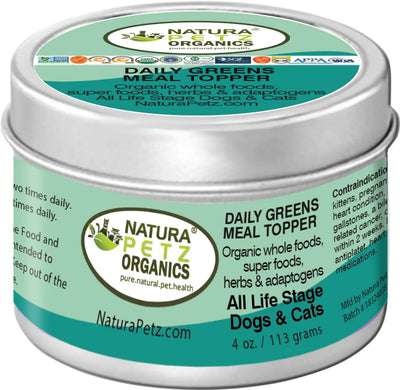 Natura Petz Daily Greens Glow Meal Topper for Cats and Dogs, 4 oz
