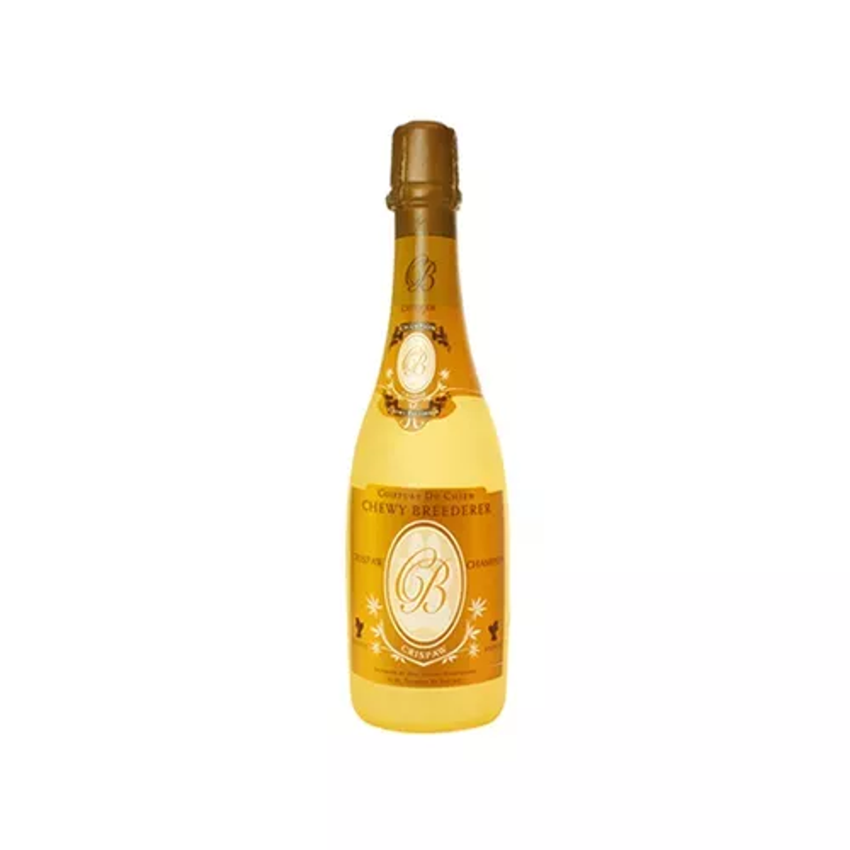 Silly Squeaker Wine Bottle Crispaw, Yellow