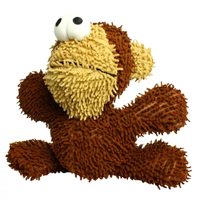 Mighty Microfiber Ball Monkey – Durable Plush Dog Toy, Large Brown
