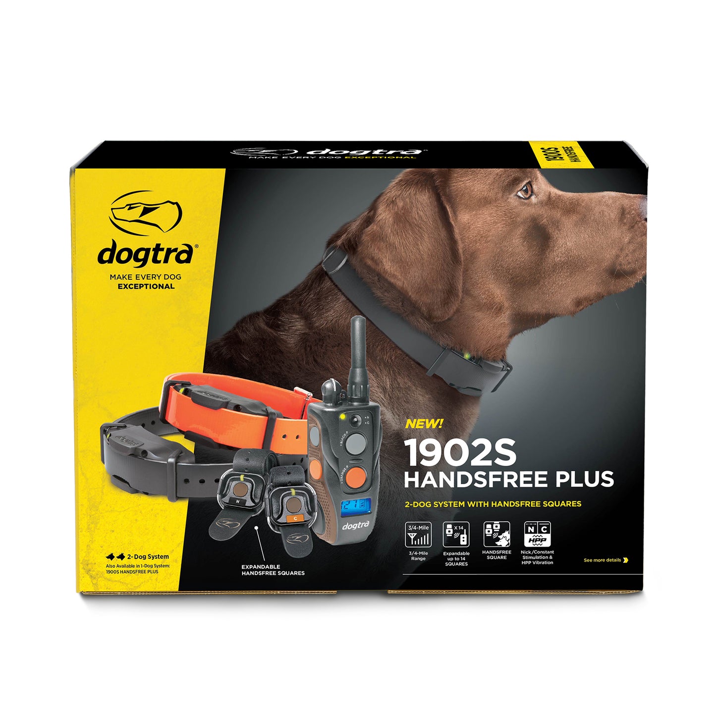 Dogtra 1902S Handsfree Plus 2-Dog Remote Trainer | 3/4 Mile Range