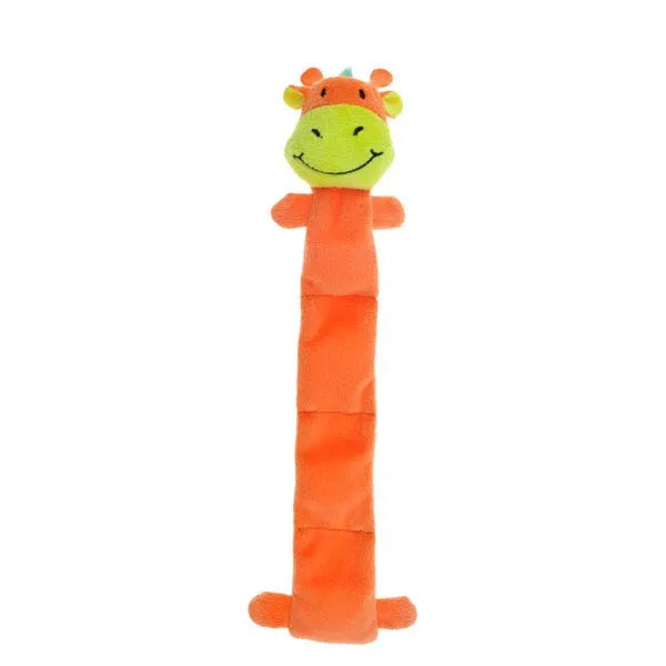 Pet Edge CHP Giraffe Squeaker Mat - Interactive Plush Dog Toy with 4 Squeakers