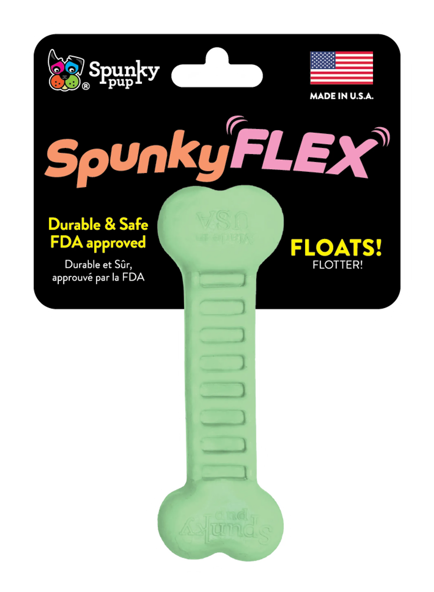 Spunky Pup SpunkyFlex Bone Dog Toy – Durable & Non-Toxic – Made in USA