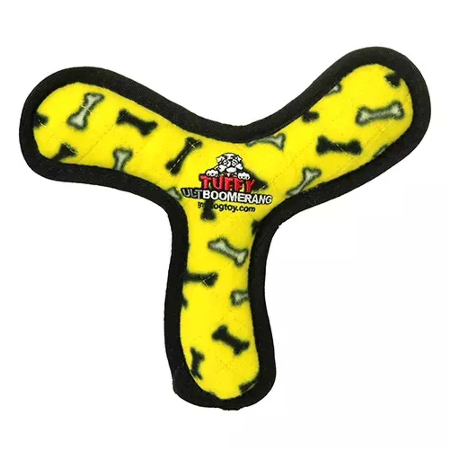 Tuffy Ultimate Boomerang Dog Toy – Large Yellow Durable Tug Toy