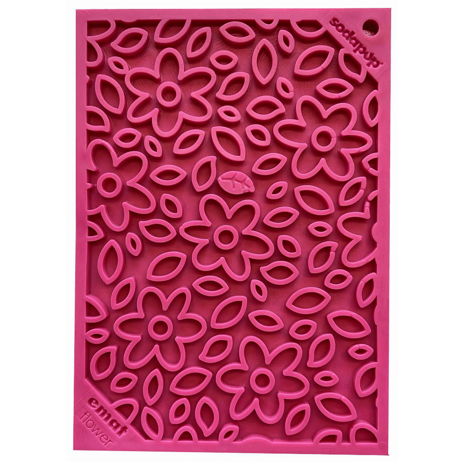 Flower Power Design eMat Enrichment Lick Mat, Large, Pink