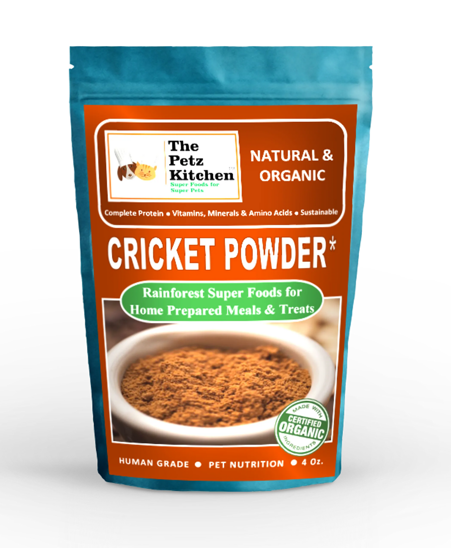 The Petz Kitchen Cricket Flour Protein Powder for Dogs & Cats, 4 Oz