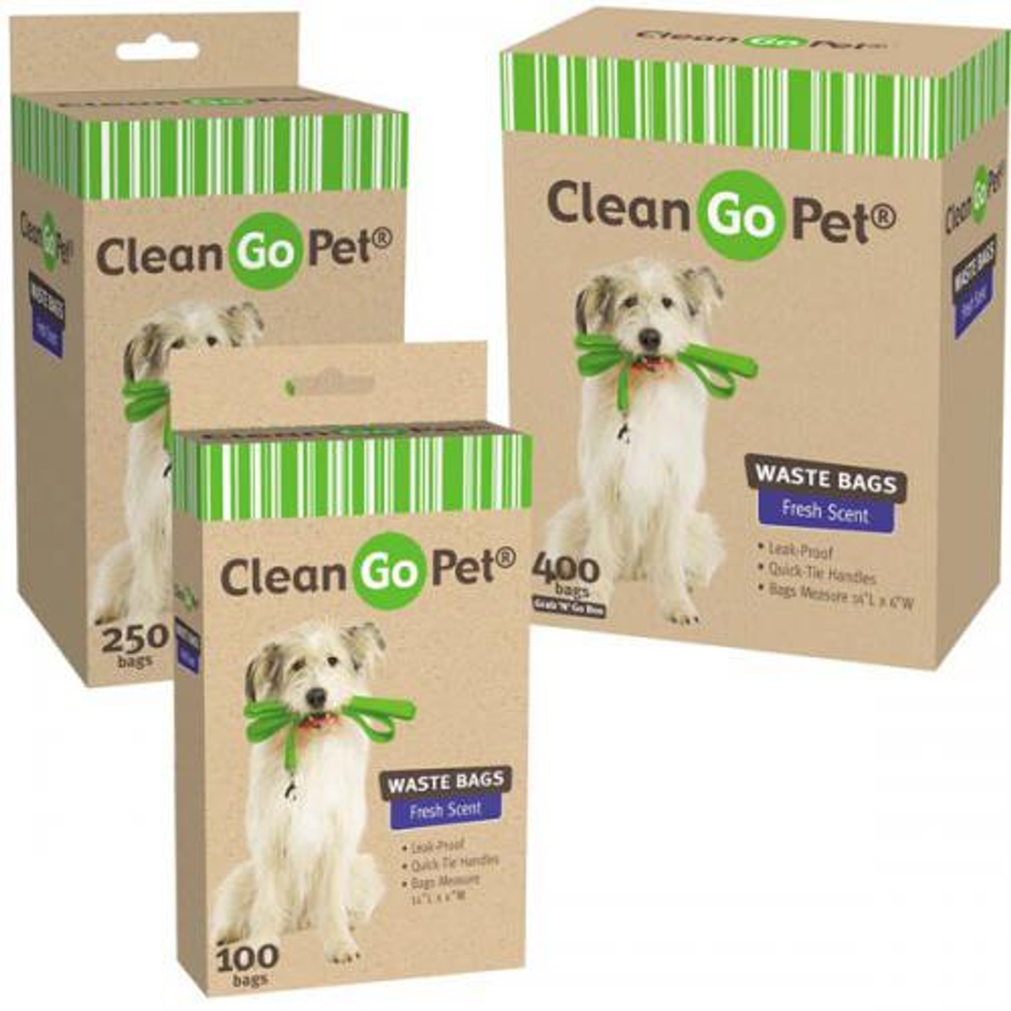 Clean Go Pet Fresh Floral Scented Doggy Waste Bags with Handles - 250 Ct