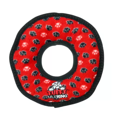 Tuffy Ultimate Ring Durable Dog Toy – Large Red Interactive Tug Toy