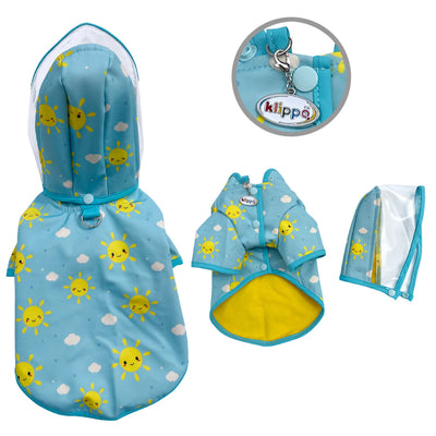 Klippo Dog Raincoat – Happy Sunshine Fleece Lined Detachable Hood