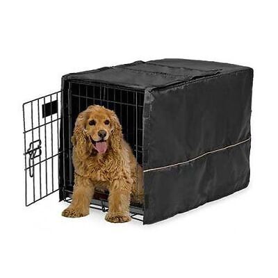 Midwest Quiet Time Pet Crate Cover – Durable Black Polyester, 30-inch