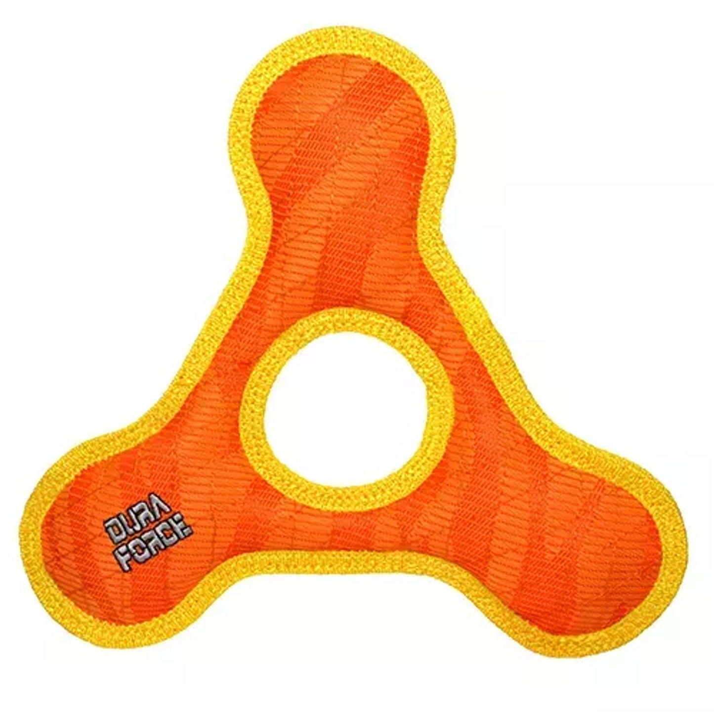 DuraForce TriangleRing Tiger Dog Toy – Durable Interactive Tug Toy Orange-Yellow