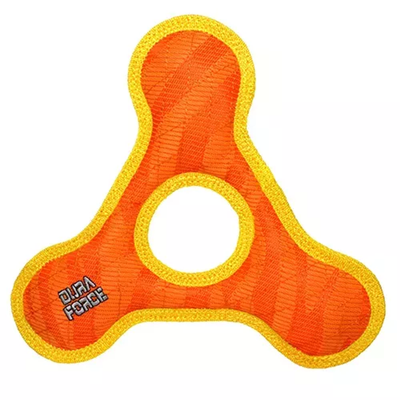 DuraForce TriangleRing Tiger Dog Toy – Durable Interactive Tug Toy Orange-Yellow