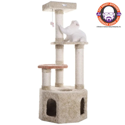 Armarkat X5703 Multi-Level Cat Tree - Real Wood Condo in Khaki