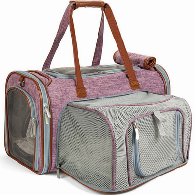 Mr. Peanut's Gold Series Mini Expandable Pet Carrier | Purple Nylon