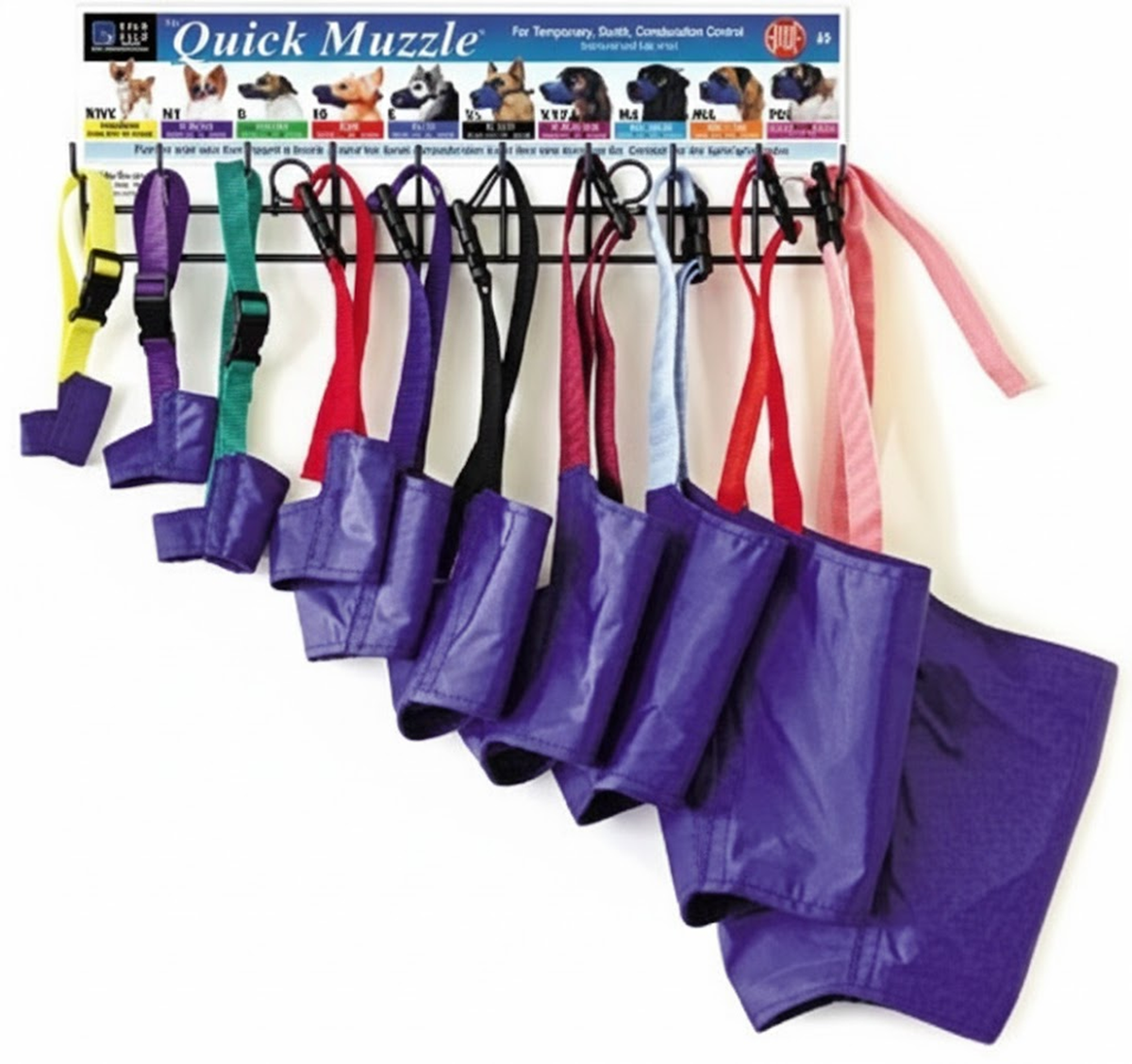 Color-Coded Strap Quick Muzzle for Dogs, XS, Blue