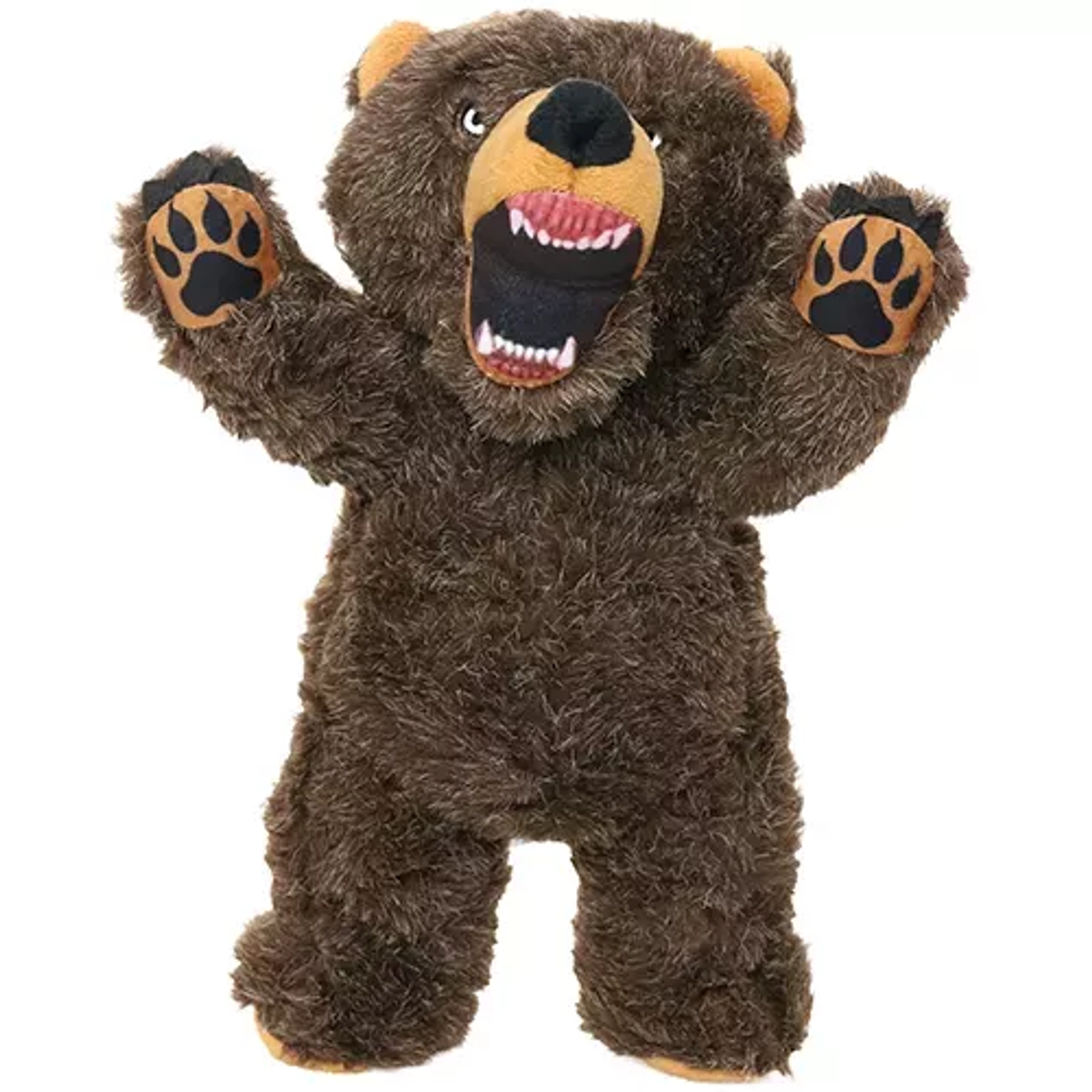 Mighty Angry Animals Bear Dog Toy – Durable Plush Tug Toy, Brown