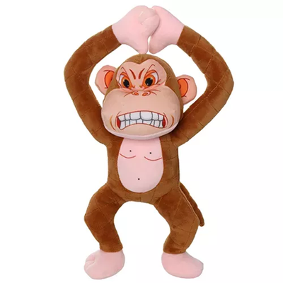 Mighty Angry Animals Monkey Plush Dog Toy – Durable Tug Toy, Tan