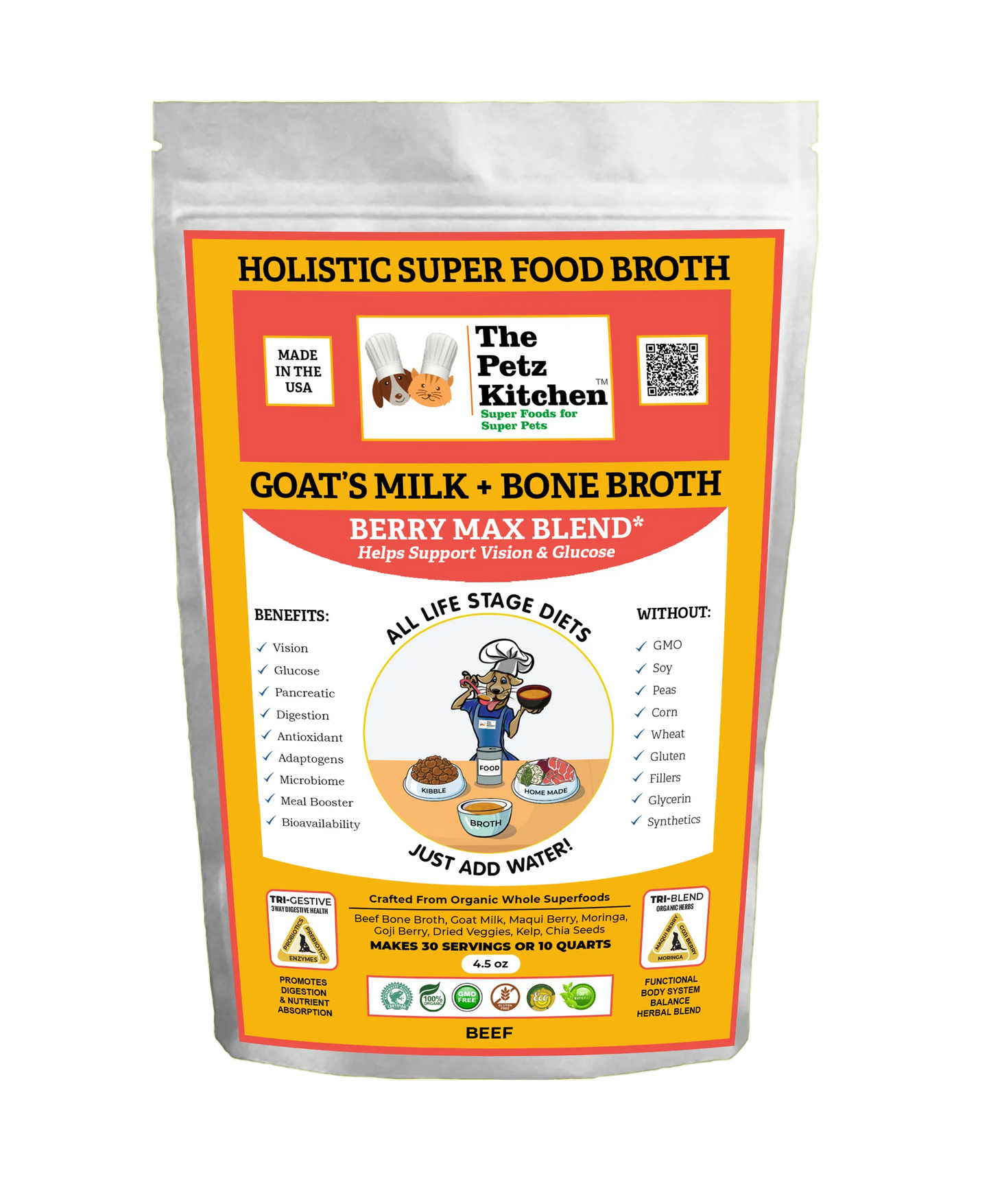 Organic Pet Systems Goats Milk & Bone Broth Berry Max Vision Support