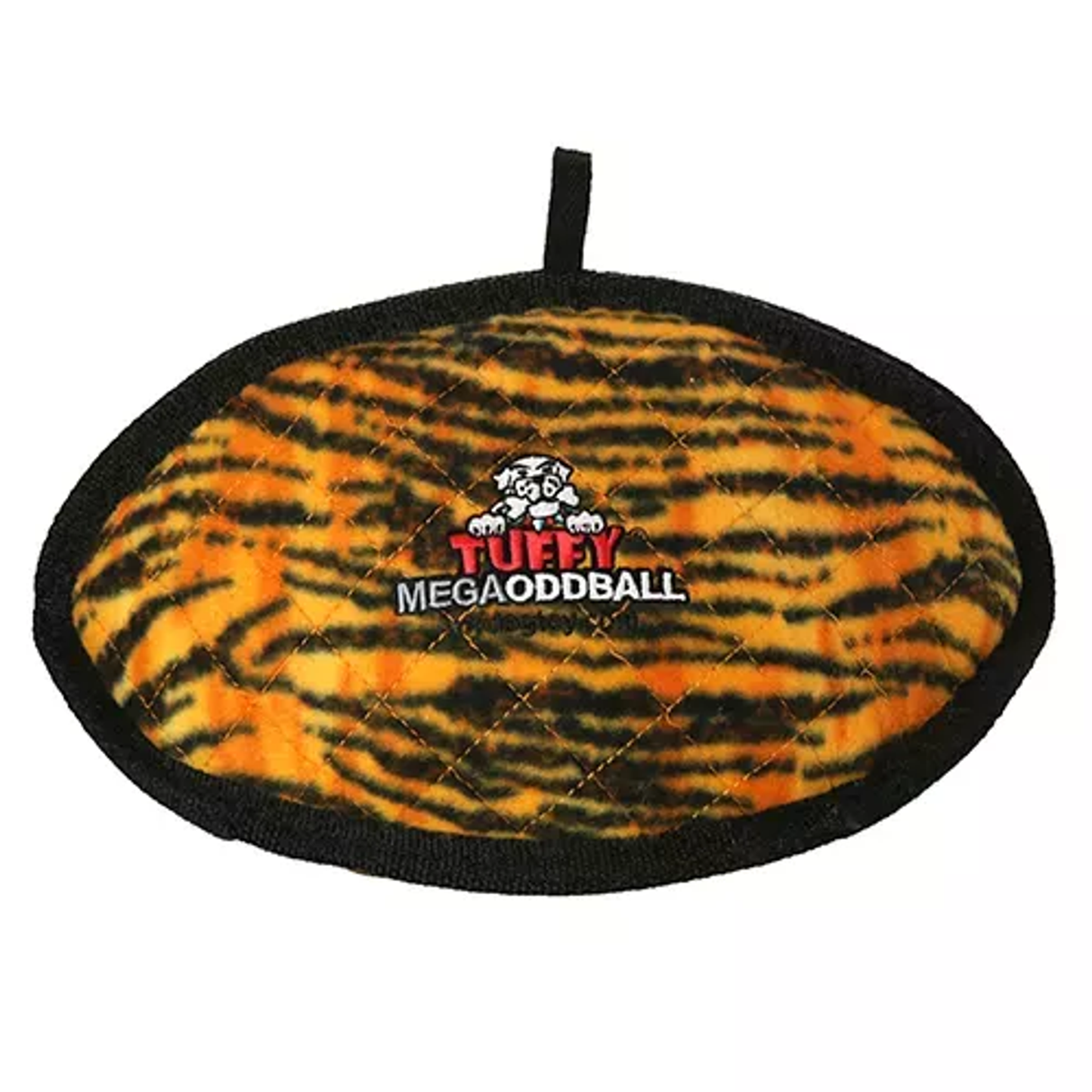 Tuffy Mega Odd Ball Dog Toy – Durable Interactive Tug Toy, Orange & Black