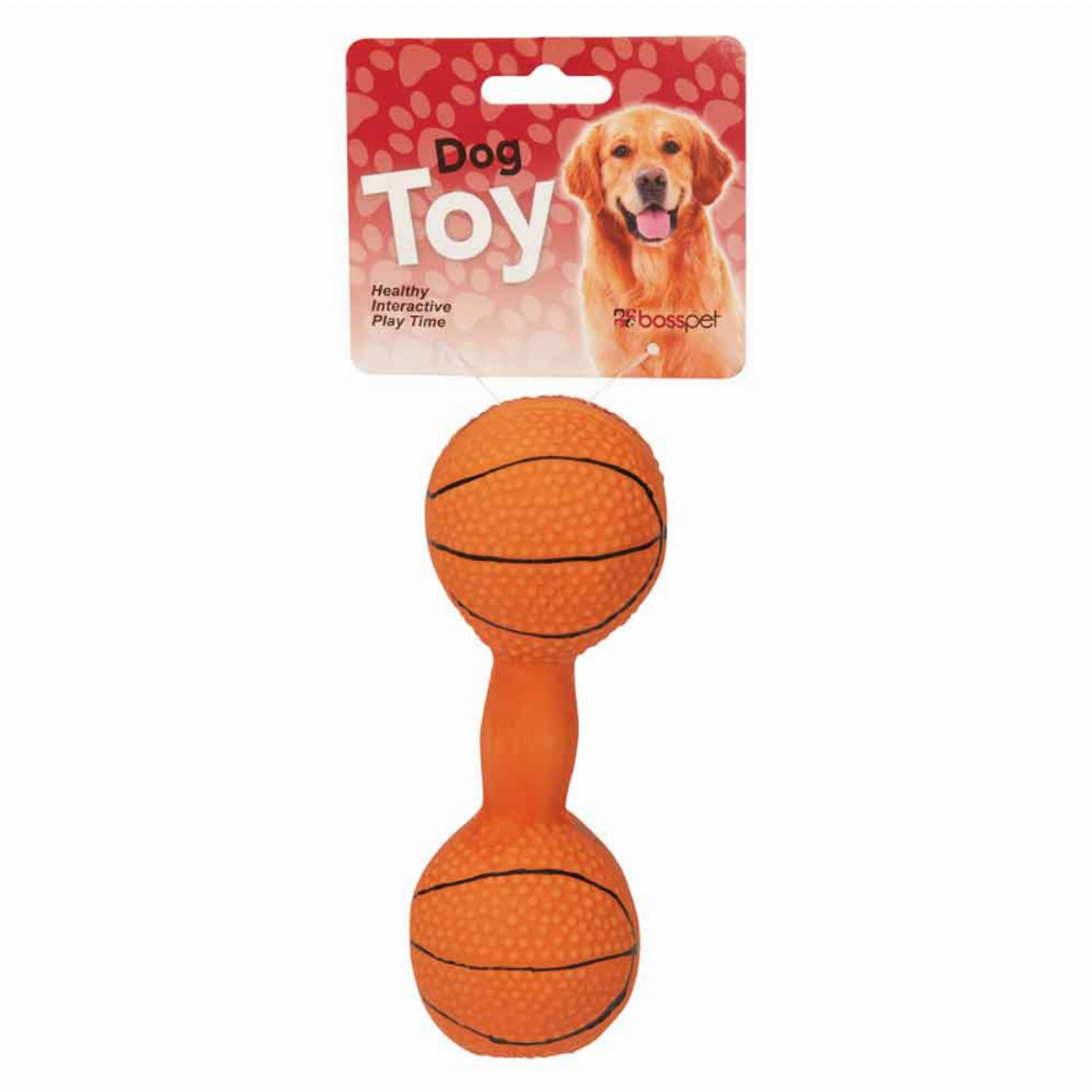 Pet Edge Digger's Latex Dumbbell Dog Fetch Toy with Squeaker – 6.5"
