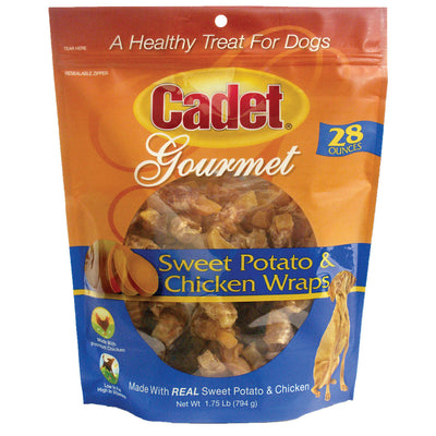 Cadet Chicken and Sweet Potato Wraps - Low Fat Gourmet Dog Treats, 28oz