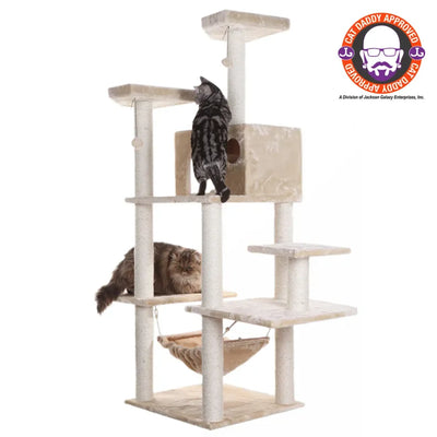 Armarkat 72" Real Wood Multi-Level Cat Tree with Scratching Post - Beige