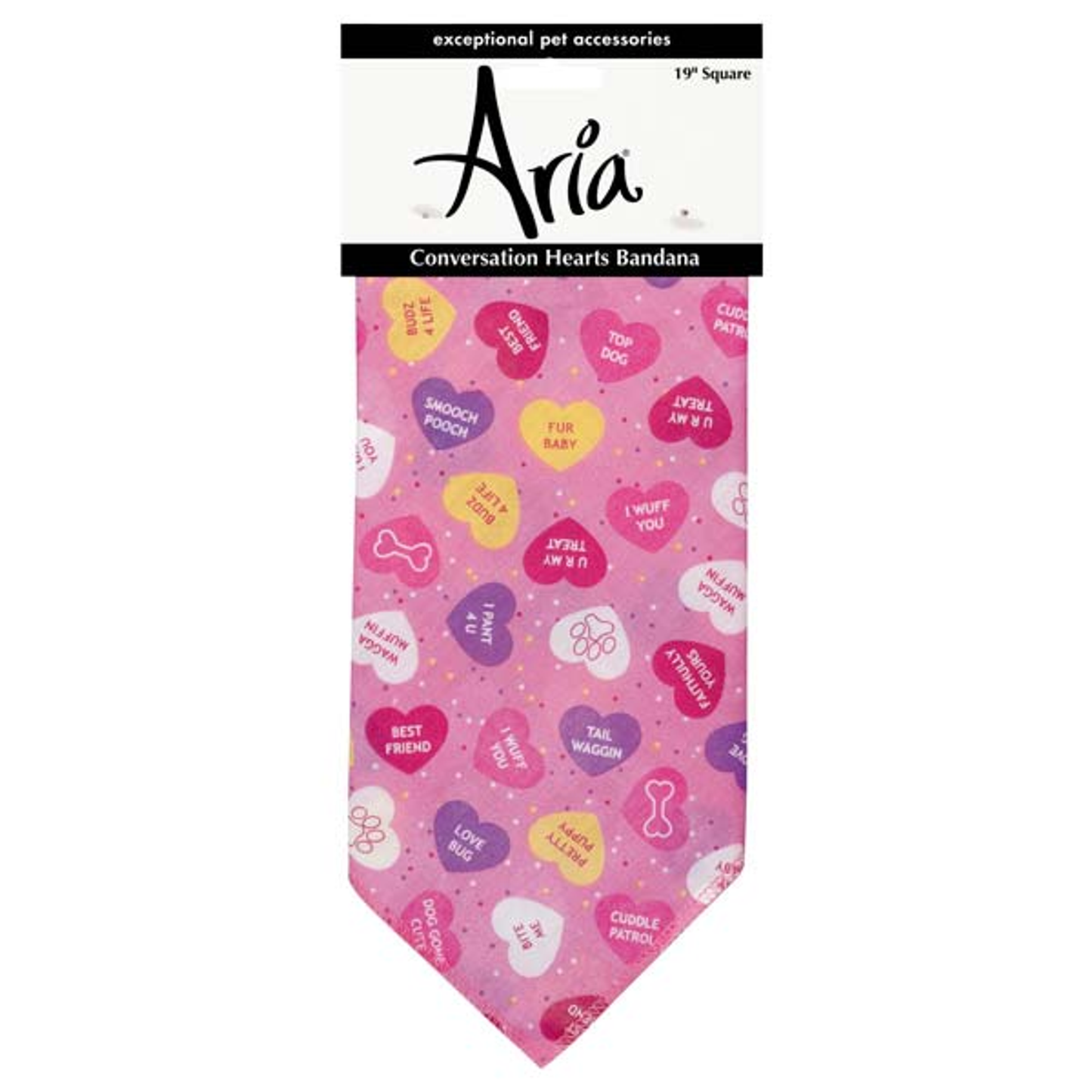 Pet Edge Conversation Hearts Dog Bandana – Pink Valentine's Apparel
