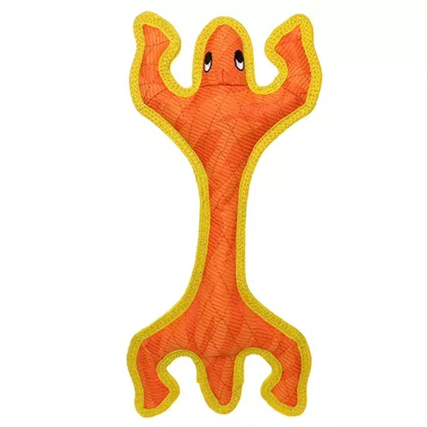 DuraForce Lizard Tiger Durable Dog Tug Toy – Orange-Yellow Mesh