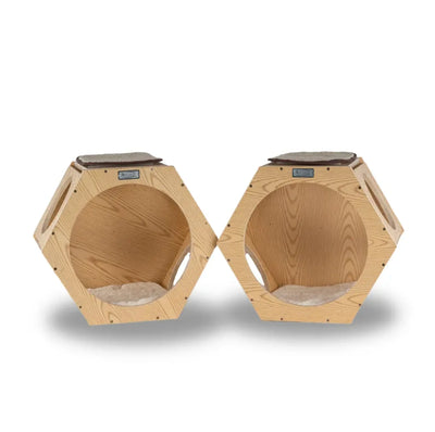 Armarkat Wall Mounted Hexagon Cat Condo - 20 Inch Wood Playground
