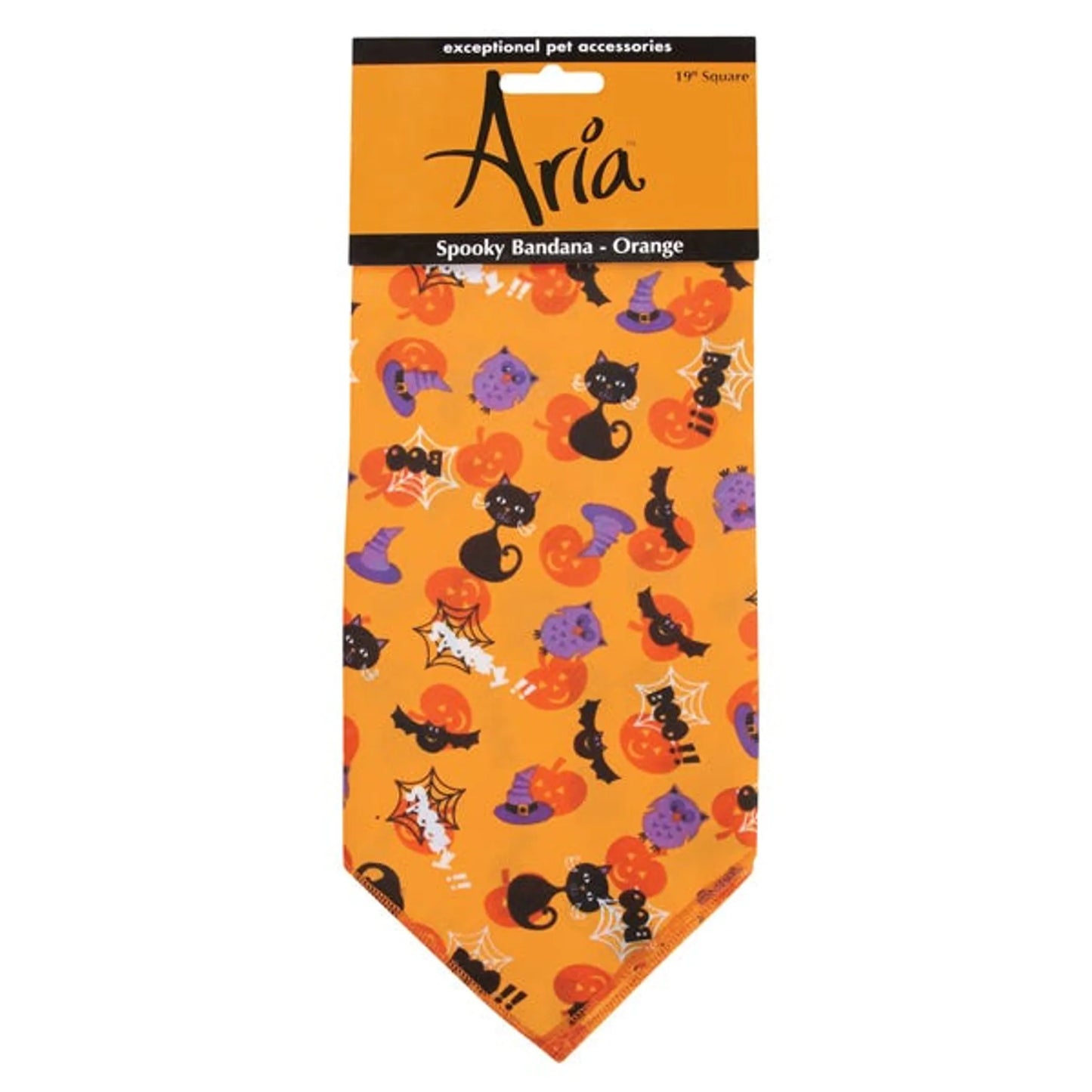 Pet Edge AR Spooky Seasonal Bandana – Orange Halloween Pet Accessory
