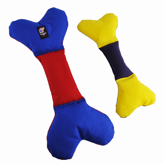 Da Bone Dog Toy - Medium, Purple Yellow