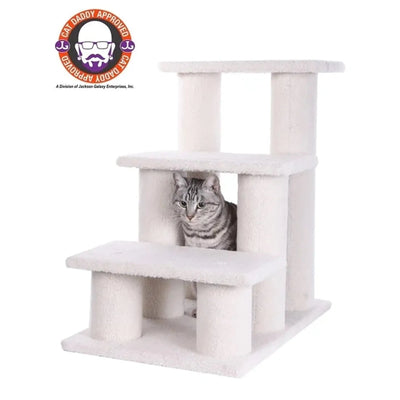 AeroMark Real Wood 3 Step Cat Stairs and Dog Ramp Climber – 25 Inch