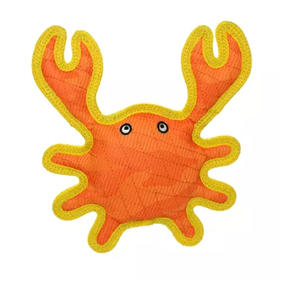 DuraForce Crab Tiger Durable Dog Toy – Orange-Yellow Interactive Tug