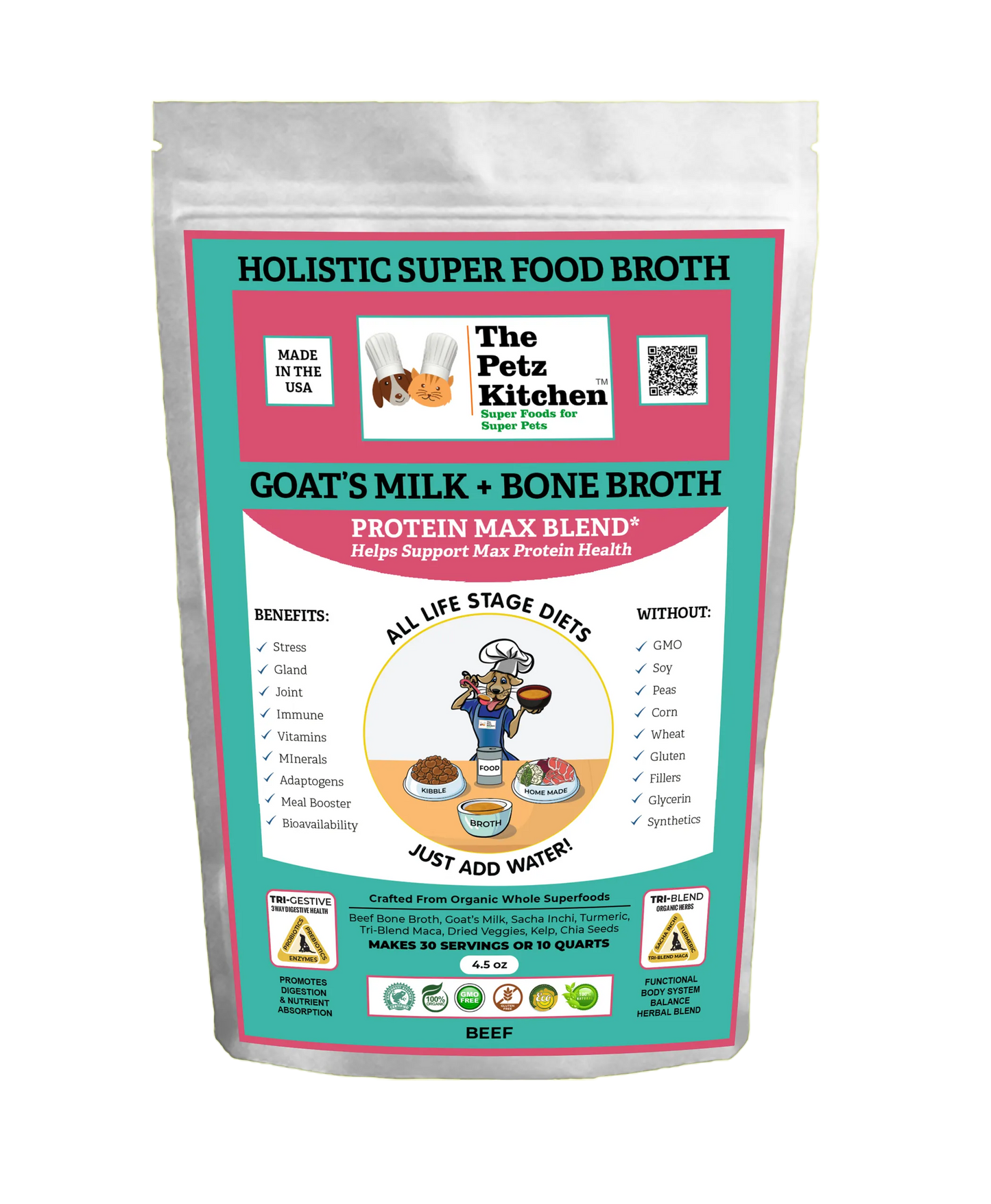 Organic Pet Systems Goats Milk & Bone Broth Protein Max for Immune & Joint