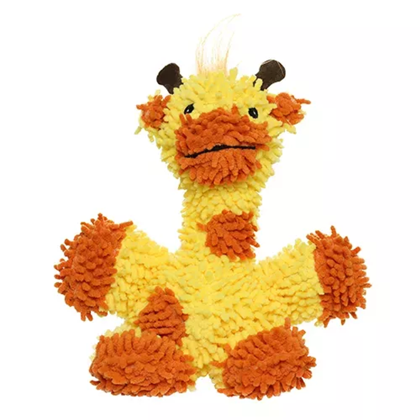 Mighty Jr Microfiber Ball Giraffe Durable Plush Dog Toy – Yellow & Brown