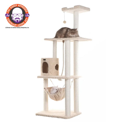Armarkat 70" Real Wood Cat Tree Condo – Multi-Level Faux Fur Tower